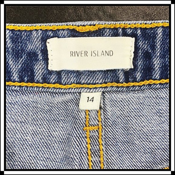 RIVER ISLAND Patchwork Denim A-Line Mini Skirt - US 10 - Picture 6 of 10